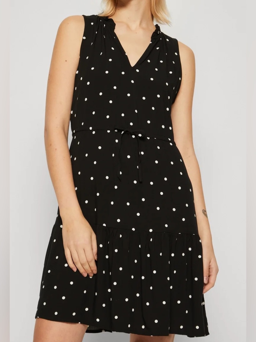 GAP Black Dress with White Polka Dots